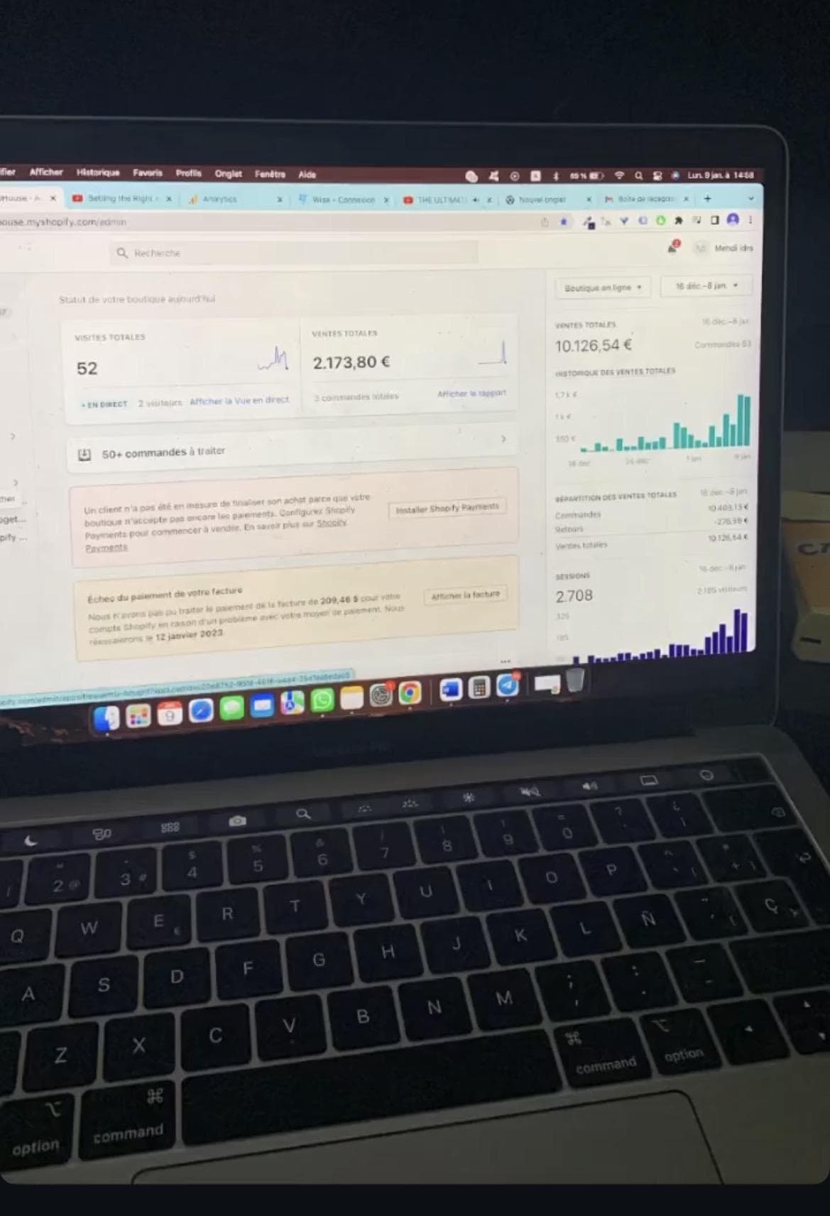 Shopify Mehdi CEO — 2 173,80 € en une journée et 10 126,54 € sur la période, scaling e-commerce